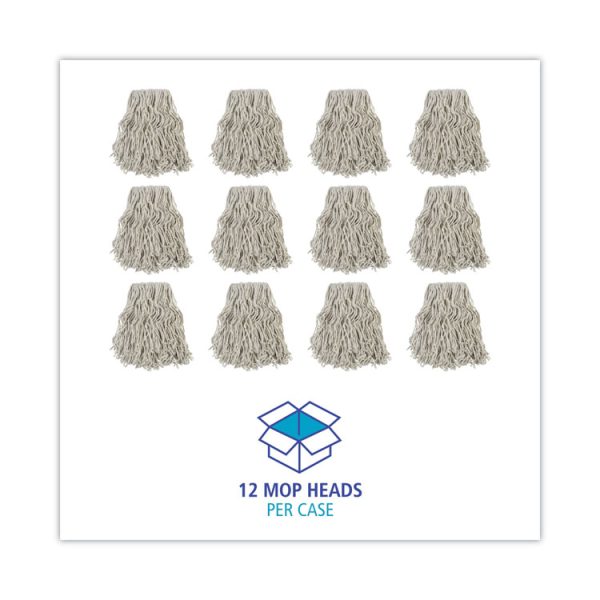 Banded Cotton Mop Head, #24, White, 12/carton - Image 4