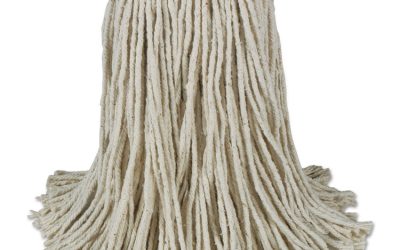 Banded Cotton Mop Heads, Cut-End, 20oz, White, 12/carton