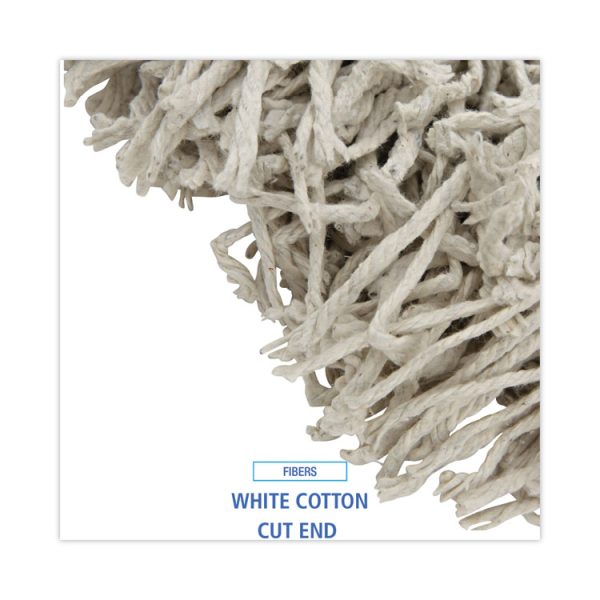 Banded Cotton Mop Heads, 24oz, White, 12/carton - Image 4