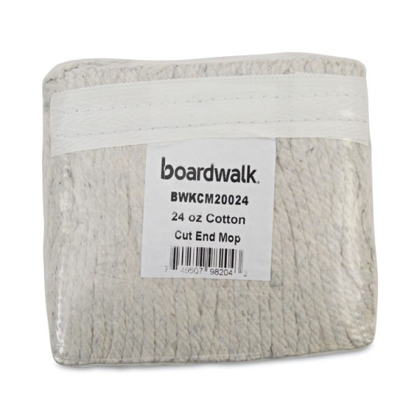 Banded Cotton Mop Heads, 24oz, White, 12/carton - Image 7