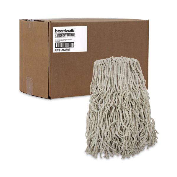 Banded Cotton Mop Heads, 24oz, White, 12/carton - Image 9