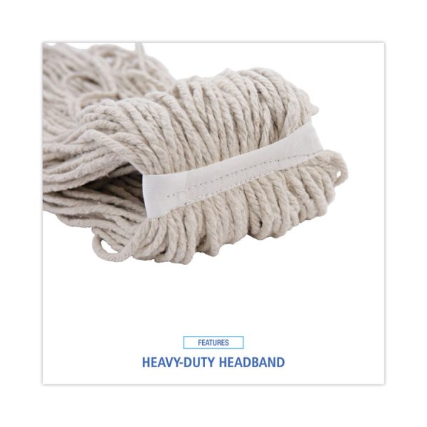 Mop Head, Cotton, Cut-End, White, 4-Ply, 32oz, 12/carton - Image 6