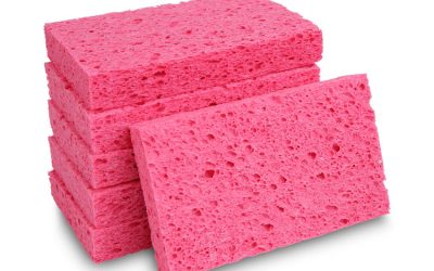 Small Cellulose Sponge, 3.6 X 6.5, 0.9″ Thick, Pink, 2/pack, 24 Packs/carton