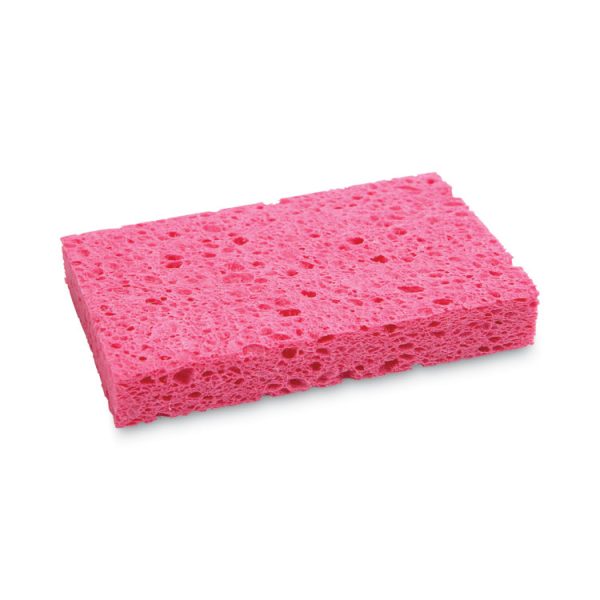 Small Cellulose Sponge, 3.6 X 6.5, 0.9" Thick, Pink, 2/pack, 24 Packs/carton - Image 3