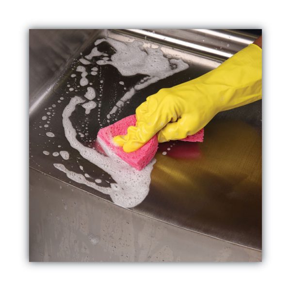 Small Cellulose Sponge, 3.6 X 6.5, 0.9" Thick, Pink, 2/pack, 24 Packs/carton - Image 4