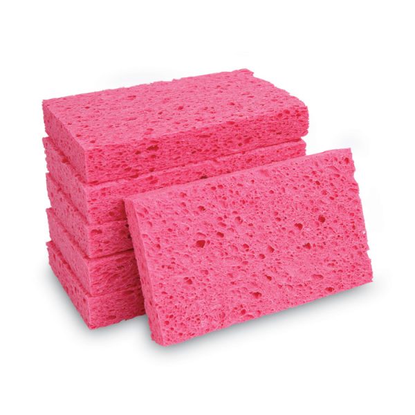 Small Cellulose Sponge, 3.6 X 6.5, 0.9" Thick, Pink, 2/pack, 24 Packs/carton - Image 7