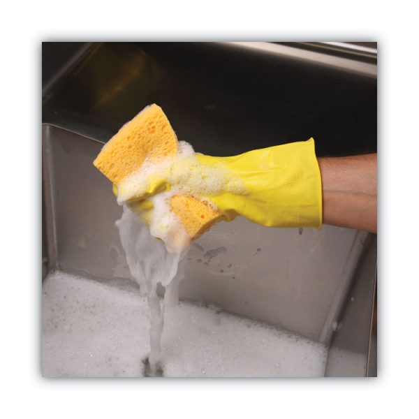 Medium Cellulose Sponge, 3.67 X 6.08, 1.55" Thick, Yellow, 24/carton - Image 4