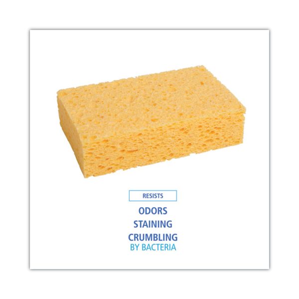 Medium Cellulose Sponge, 3.67 X 6.08, 1.55" Thick, Yellow, 24/carton - Image 5