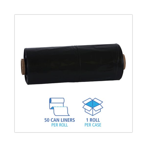 Industrial Drum Liners Rolls, 60 Gal, 2.7 Mil, 38 X 63, Black, 1 Roll Of 50 Bags - Image 3