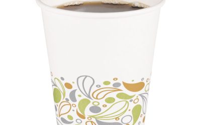Deerfield Printed Paper Hot Cups, 10 oz, 50 Cups/Sleeve, 20 Sleeves/Carton