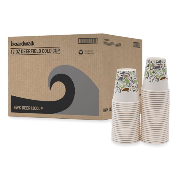 Deerfield Printed Paper Cold Cups, 12 oz, 50 Cups/Sleeve, 20 Sleeves/Carton - Image 8