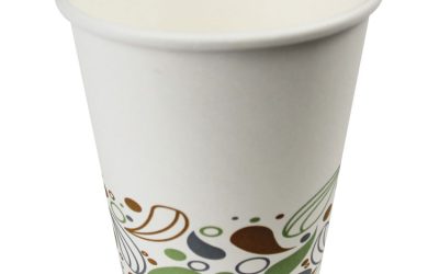Deerfield Printed Paper Hot Cups, 8 oz, 50 Cups/Sleeve, 20 Sleeves/Carton
