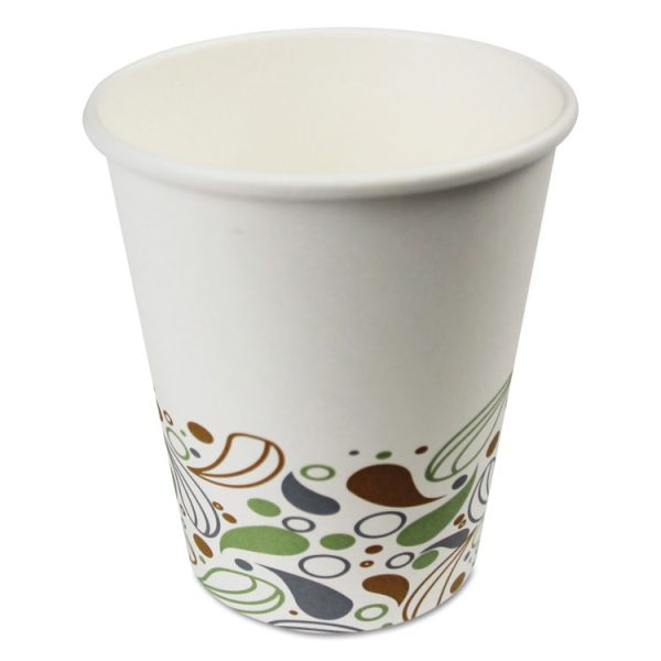 Deerfield Printed Paper Hot Cups, 8 oz, 50 Cups/Sleeve, 20 Sleeves/Carton