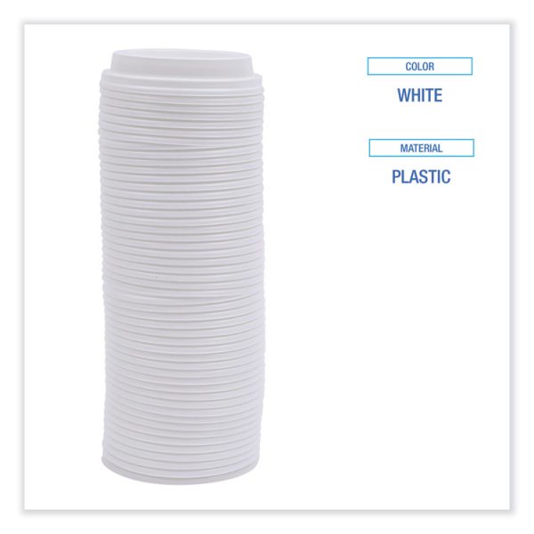 Deerfield Hot Cup Lids, Fits 10 Oz To 20 Oz Cups, White, Plastic, 50/pack, 20 Packs/carton - Image 3