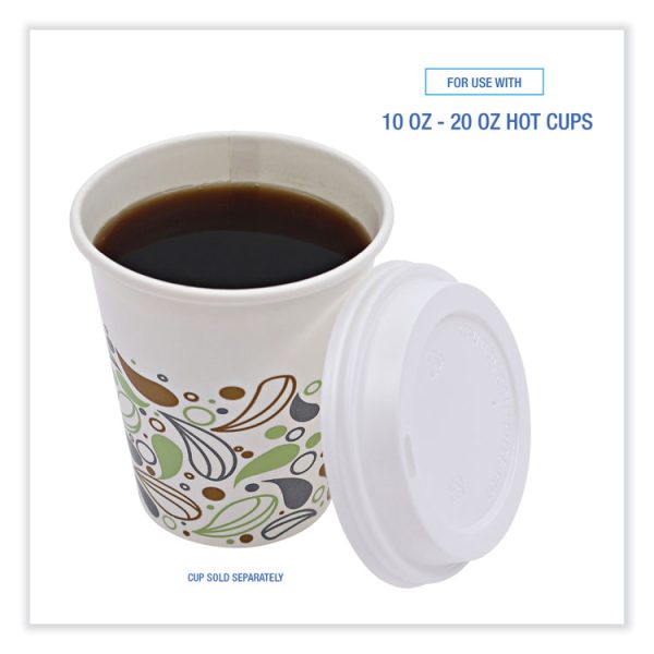 Deerfield Hot Cup Lids, Fits 10 Oz To 20 Oz Cups, White, Plastic, 50/pack, 20 Packs/carton - Image 4