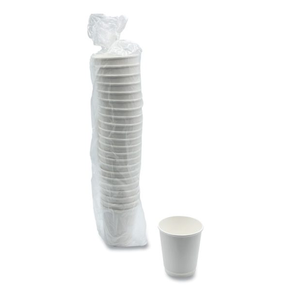 Paper Hot Cups, Double-Walled, 10 oz, White, 500/Carton - Image 3