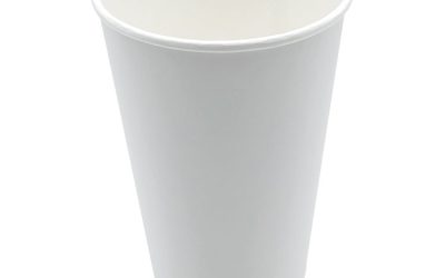 Paper Hot Cups, Double-Walled, 16 oz, White, 500/Carton