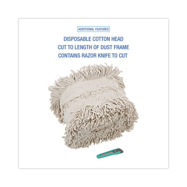Flash Forty Disposable Dustmop, Cotton, 5", Natural - Image 3
