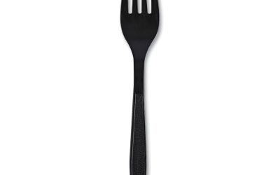 Heavyweight Wrapped Polypropylene Cutlery, Fork, Black, 1,000/carton