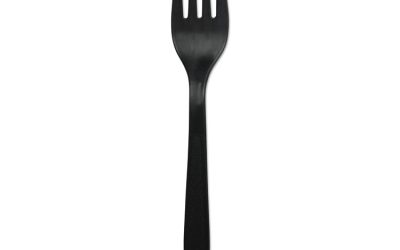 Heavyweight Polypropylene Cutlery, Fork, Black, 1000/carton