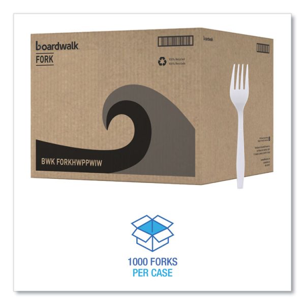 Heavyweight Wrapped Polypropylene Cutlery, Fork, White, 1,000/carton - Image 4