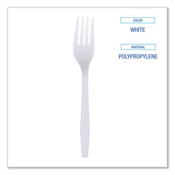 Heavyweight Wrapped Polypropylene Cutlery, Fork, White, 1,000/carton - Image 5