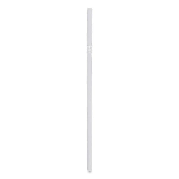 Flexible Wrapped Straws, 7.75", Plastic, White, 500/pack, 20 Packs/carton