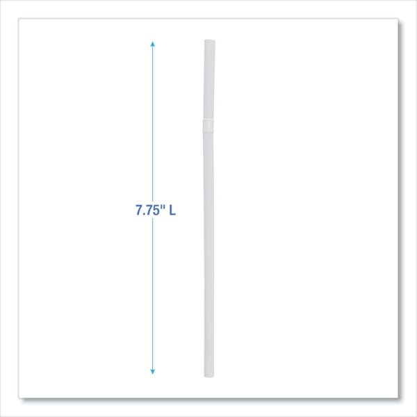 Flexible Wrapped Straws, 7.75", Plastic, White, 500/pack, 20 Packs/carton - Image 8