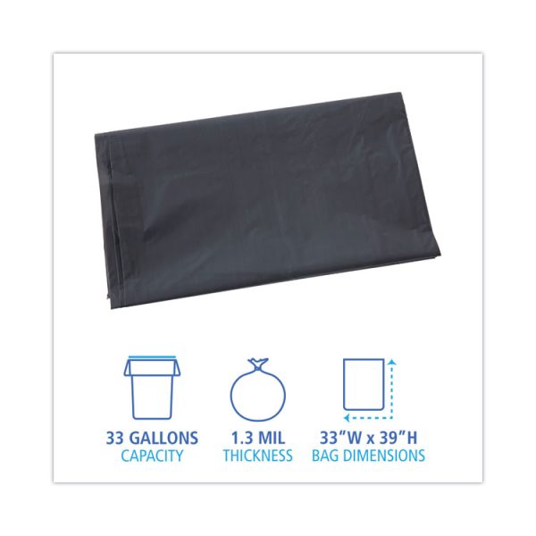 Linear Low Density Industrial Can Liners, 33 Gal, 1.3 Mil, 33 X 39, Gray, 100/carton - Image 2