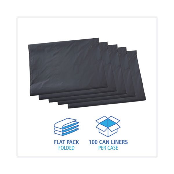 Linear Low Density Industrial Can Liners, 60 Gal, 1.3 Mil, 38 X 58, Gray, 100/carton - Image 3