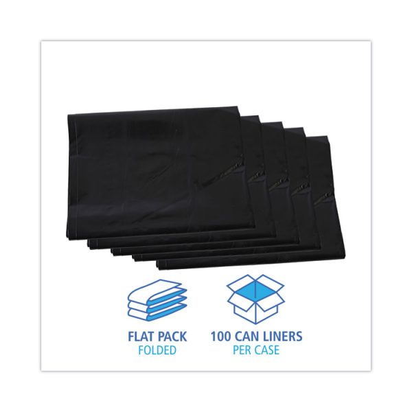 Linear Low Density Industrial Can Liners, 60 Gal, 1.7 Mil, 38 X 58, Black, 100/carton - Image 3