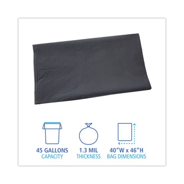 Linear Low Density Industrial Can Liners, 45 Gal, 1.3 Mil, 40 X 46, Gray, 100/carton - Image 2