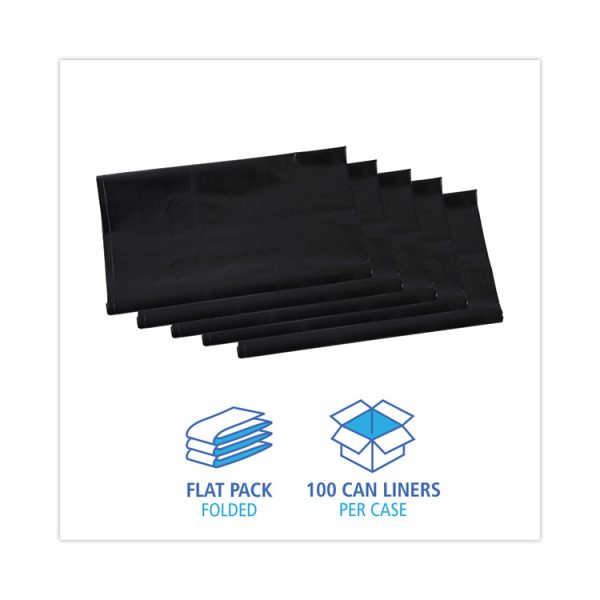 Linear Low Density Industrial Can Liners, 45 Gal, 1.7 Mil, 40 X 46, Black, 100/carton - Image 3