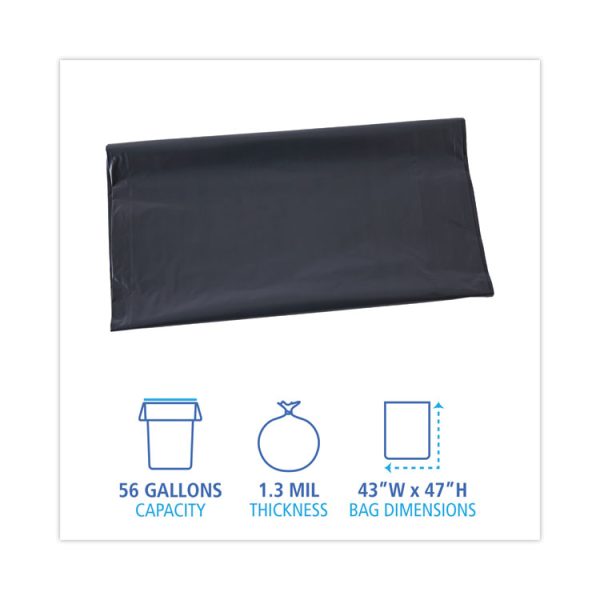 Linear Low Density Industrial Can Liners, 56 Gal, 1.3 Mil, 43 X 47, Gray, 100/carton - Image 2