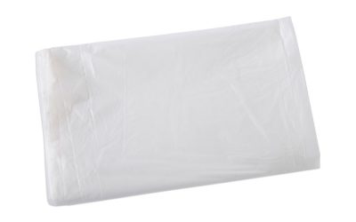 High Density Industrial Can Liners Flat Pack, 33 gal, 16 mic, 33 x 40, Natural, 200/Carton