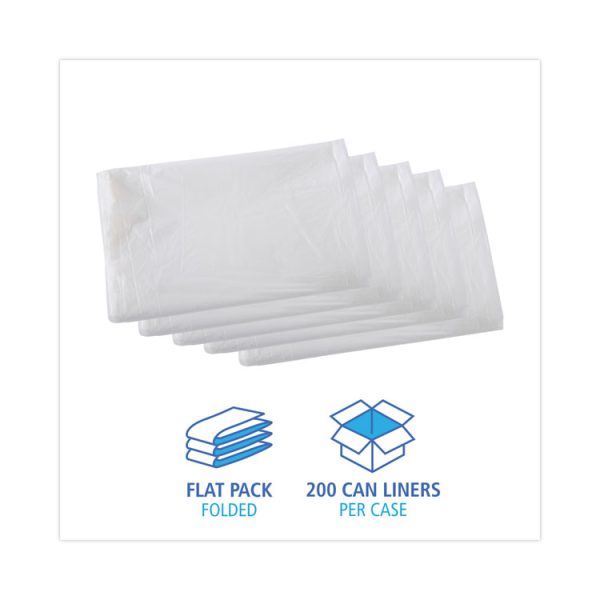 High Density Industrial Can Liners Flat Pack, 33 gal, 16 mic, 33 x 40, Natural, 200/Carton - Image 3
