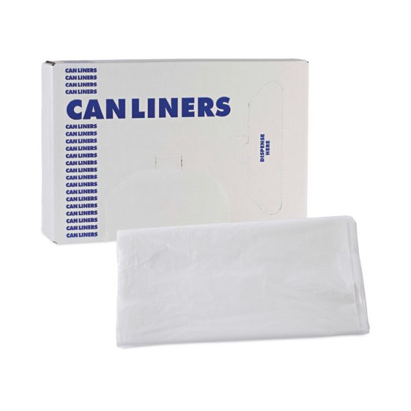 High Density Industrial Can Liners Flat Pack, 60 gal, 13 mic, 38 x 60, Natural, 200/Carton - Image 7