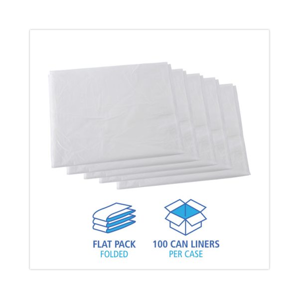 High Density Industrial Can Liners Flat Pack, 60 gal, 16 mic, 38 x 60, Natural, 100/Carton - Image 3