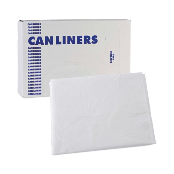 High Density Industrial Can Liners Flat Pack, 60 gal, 16 mic, 38 x 60, Natural, 100/Carton - Image 7