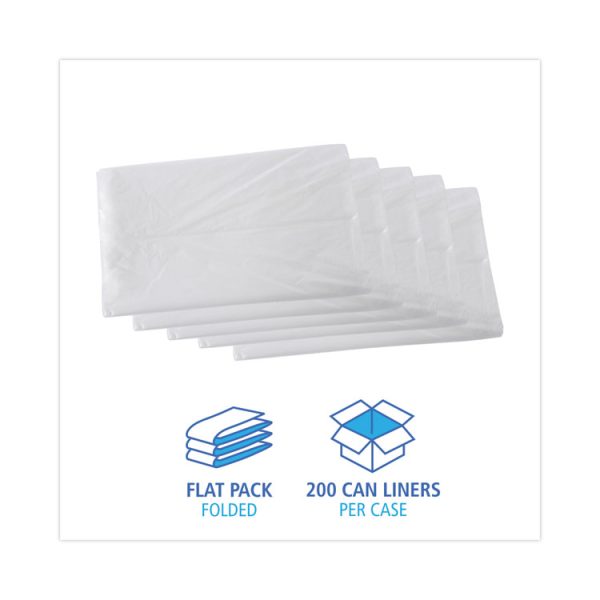 High Density Industrial Can Liners Flat Pack, 45 gal, 16 mic, 40 x 48, Natural, 200/Carton - Image 3