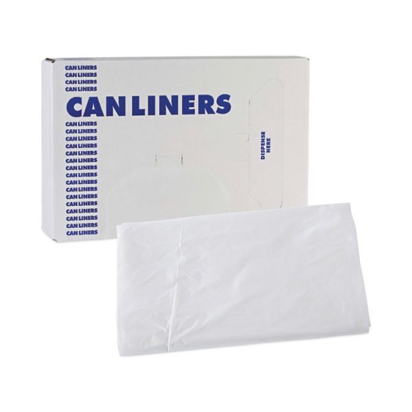 High Density Industrial Can Liners Flat Pack, 56 gal, 16 mic, 43 x 48, Natural, 200/Carton - Image 7