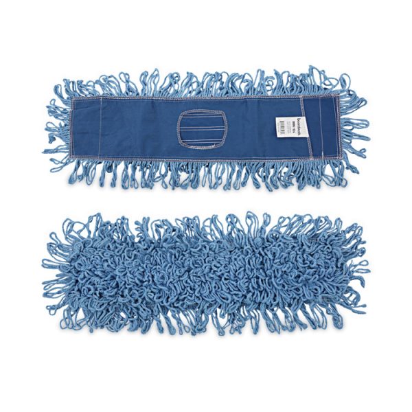 Dry Mopping Kit, 24 X 5 Blue Synthetic Head, 60" Natural Wood/metal Handle - Image 6