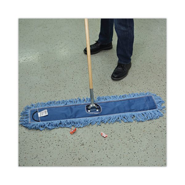 Dry Mopping Kit, 36 X 5 Blue Blended Synthetic Head, 60" Natural Wood/metal Handle - Image 5