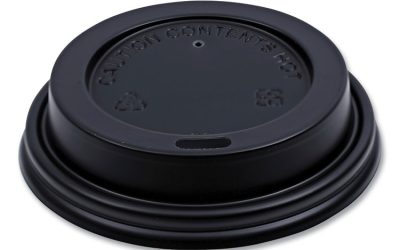 Hot Cup Lids, Fits 8 Oz Hot Cups, Black, 1,000/carton