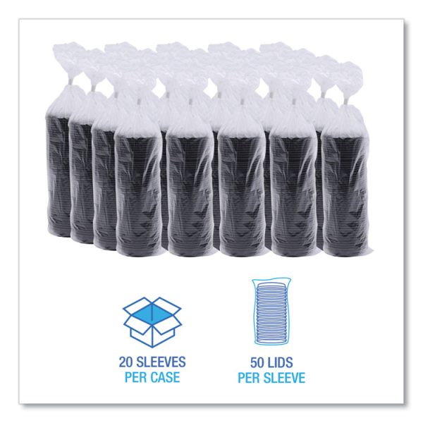 Hot Cup Lids, Fits 8 Oz Hot Cups, Black, 1,000/carton - Image 2