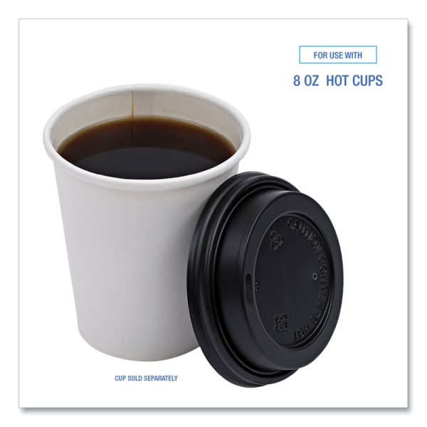 Hot Cup Lids, Fits 8 Oz Hot Cups, Black, 1,000/carton - Image 4