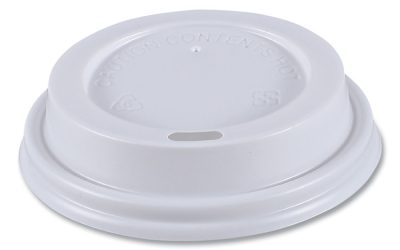 Hot Cup Lids, Fits 8 oz Hot Cups, White, 50/Sleeve, 20 Sleeves/Carton