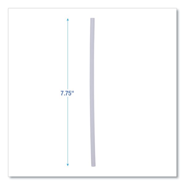 Jumbo Straws, 7.75", Plastic, Translucent, Unwrapped, 250/pack, 50 Packs/carton - Image 2
