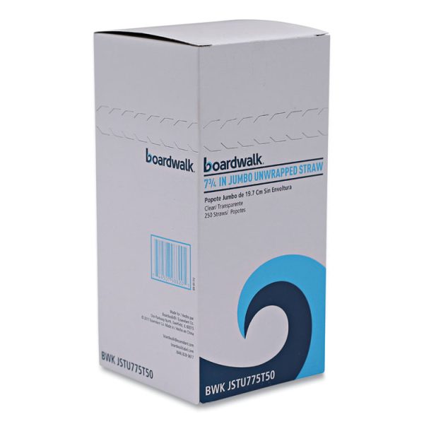 Jumbo Straws, 7.75", Plastic, Translucent, Unwrapped, 250/pack, 50 Packs/carton - Image 7