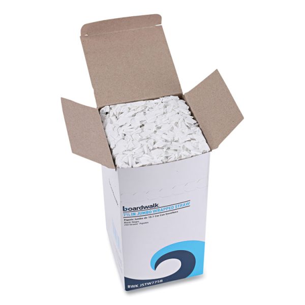 Wrapped Jumbo Straws, 7.75", Polypropylene, Black, 250/pack, 50 Packs/carton - Image 5